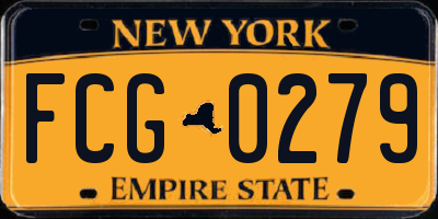 NY license plate FCG0279