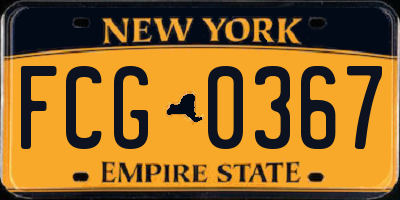 NY license plate FCG0367