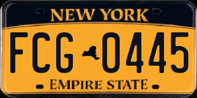 NY license plate FCG0445