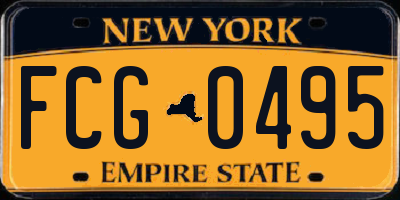 NY license plate FCG0495