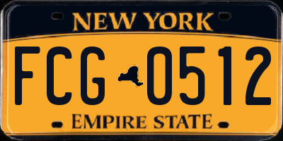 NY license plate FCG0512