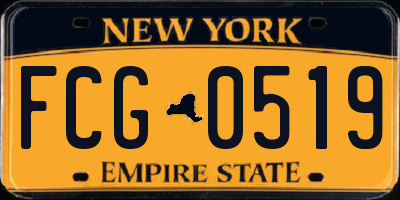 NY license plate FCG0519