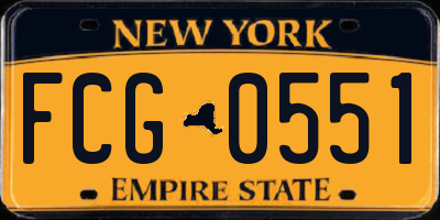 NY license plate FCG0551