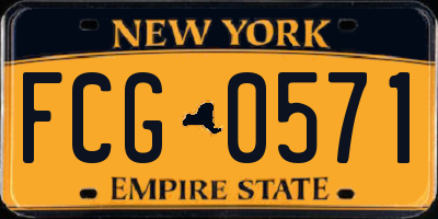 NY license plate FCG0571