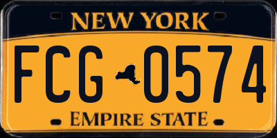 NY license plate FCG0574