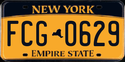 NY license plate FCG0629