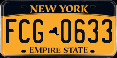 NY license plate FCG0633