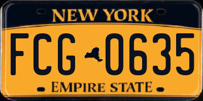 NY license plate FCG0635