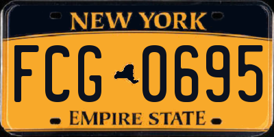 NY license plate FCG0695