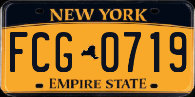 NY license plate FCG0719