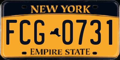 NY license plate FCG0731