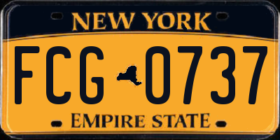 NY license plate FCG0737