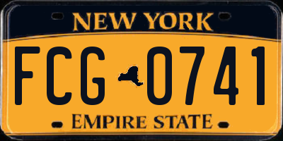 NY license plate FCG0741