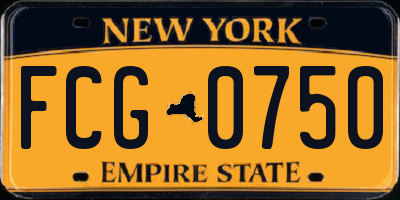 NY license plate FCG0750