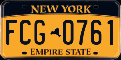 NY license plate FCG0761