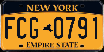 NY license plate FCG0791