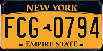NY license plate FCG0794