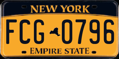 NY license plate FCG0796