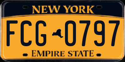 NY license plate FCG0797