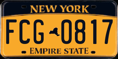 NY license plate FCG0817