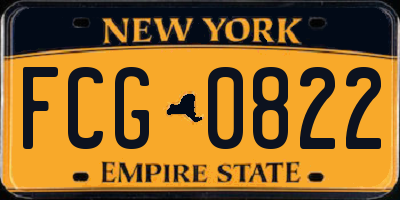 NY license plate FCG0822