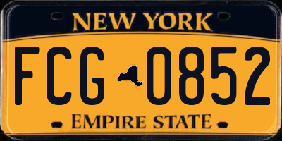 NY license plate FCG0852
