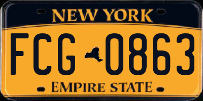 NY license plate FCG0863