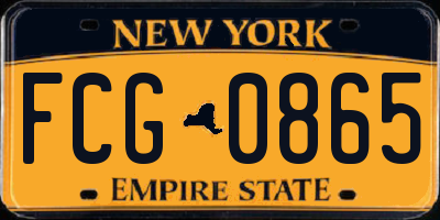 NY license plate FCG0865