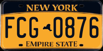 NY license plate FCG0876