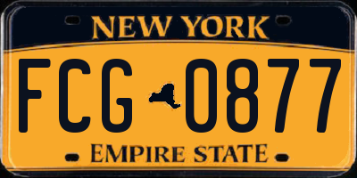 NY license plate FCG0877