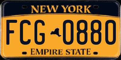 NY license plate FCG0880