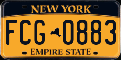 NY license plate FCG0883