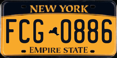 NY license plate FCG0886