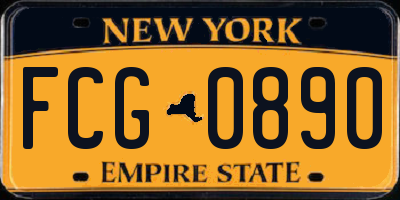 NY license plate FCG0890