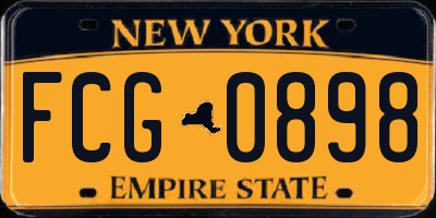 NY license plate FCG0898