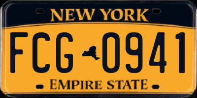NY license plate FCG0941