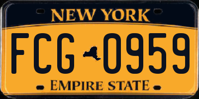 NY license plate FCG0959