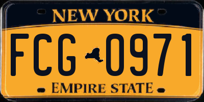 NY license plate FCG0971