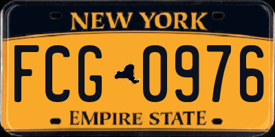 NY license plate FCG0976