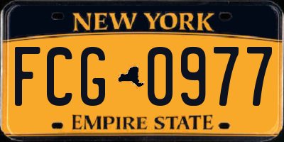 NY license plate FCG0977