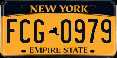 NY license plate FCG0979