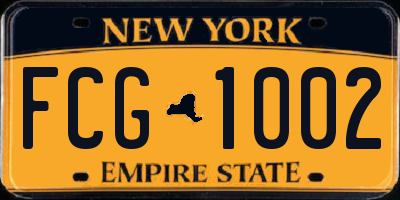 NY license plate FCG1002