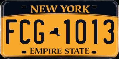NY license plate FCG1013