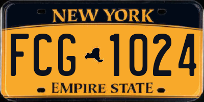 NY license plate FCG1024