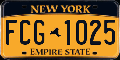 NY license plate FCG1025