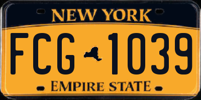 NY license plate FCG1039