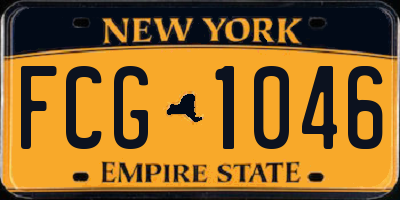 NY license plate FCG1046