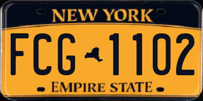 NY license plate FCG1102