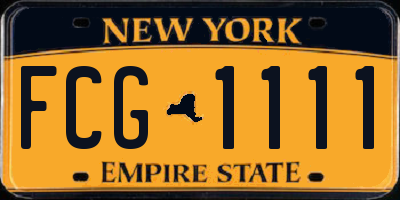 NY license plate FCG1111