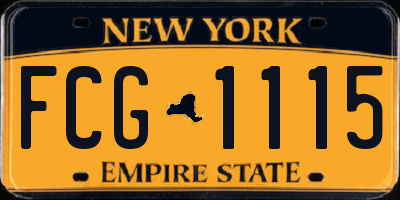 NY license plate FCG1115